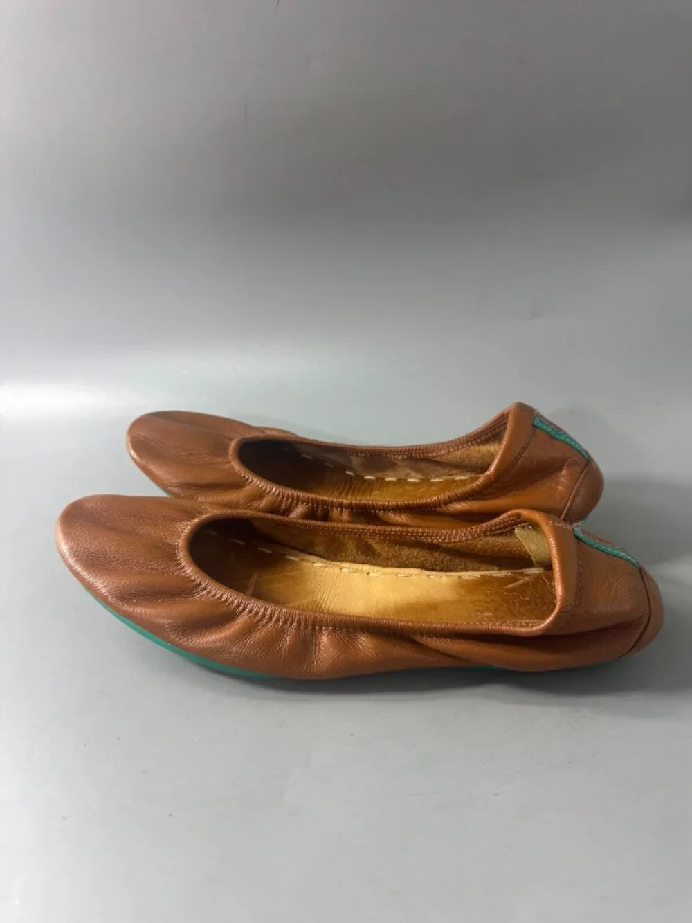 TIEKS THE BALLET FLAT IN CHESTNUT, SIZE 8